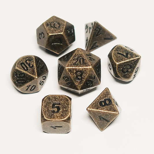Vintage Metal Dice Set - Antique Brass
