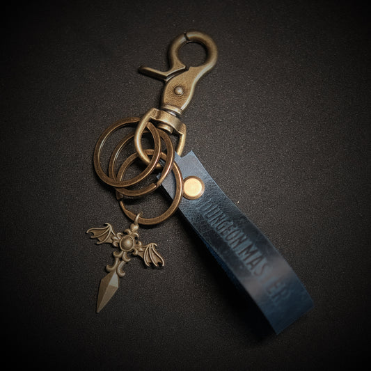 Personalized D&D Leather key rings_Blue