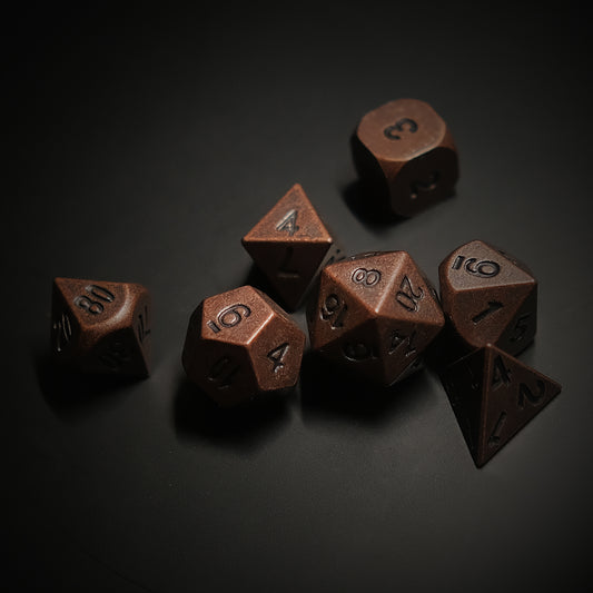 Vintage Metal Dice Set - Antique Copper