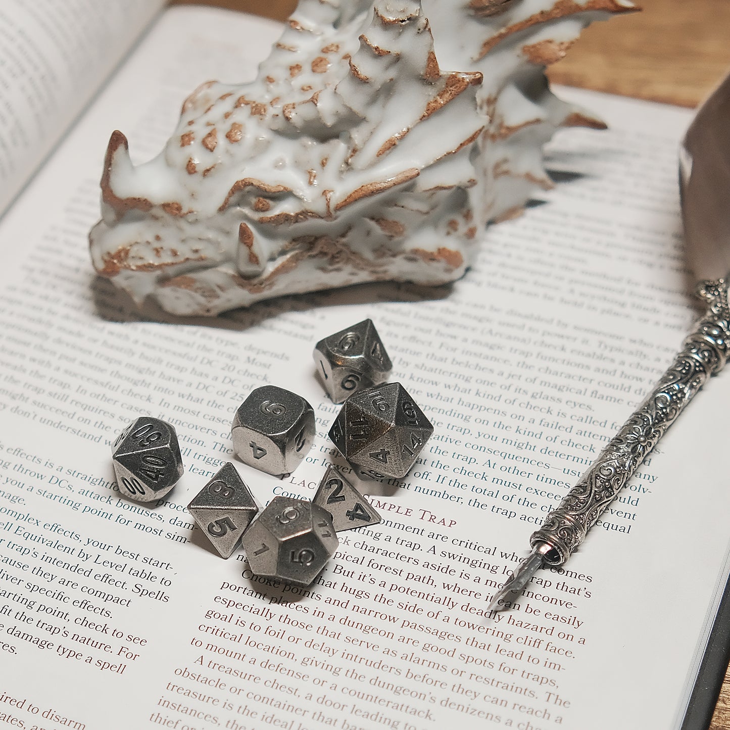 Vintage Metal Dice Set - Antique Nickel