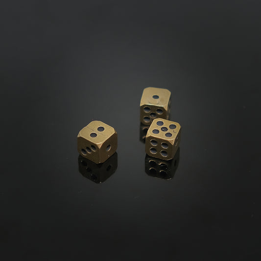 Vintage Copper D6 Metal Mini Dice Set (3 pcs) for board game, dice game, table-top game, gift for gamer