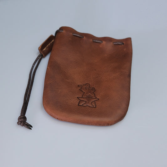 Handmade Leather Brown Dice Bag Suitable For 3 Sets Of Dice For Board Game Card Game