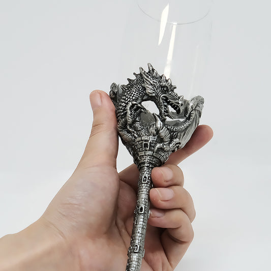 3D Metal Dragon Wine Glass Fantasy Style 02