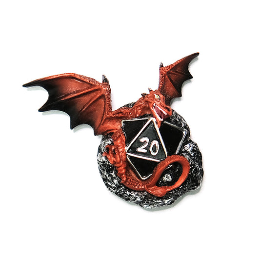 D20 3D Dragon Refrigerator Magnet Hand Painted Resin Magnet