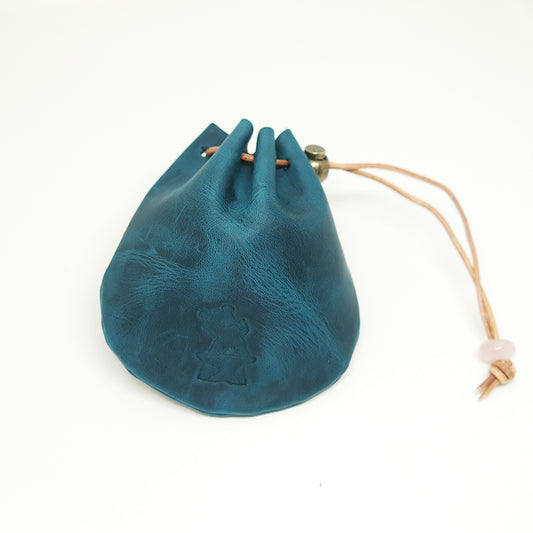Handmade Leather Dice Bag Suitable For 4 Sets Of Dice Dark Blue Dice Bag for Board Game / Table-top Game / RPG Games/ Dice Game