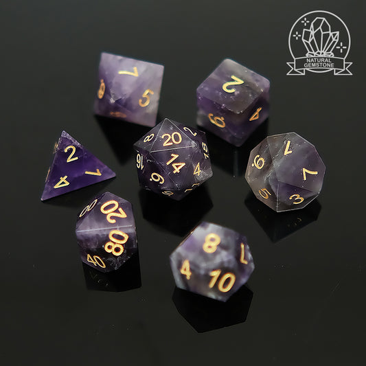 Amethyst Natural Gemstone Dice Set