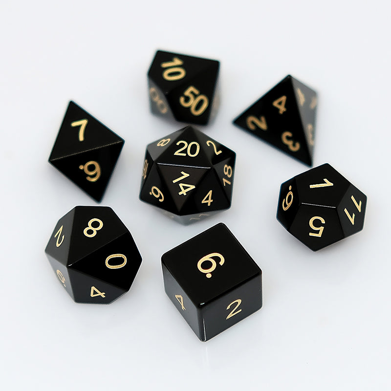 Olive COMBO Natural Obsidian Gemstone Dice Set Handmade Dice Bag Handmade Dice Tray for RPG Games