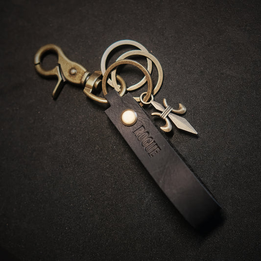 Personalized D&D Leather key rings_Black