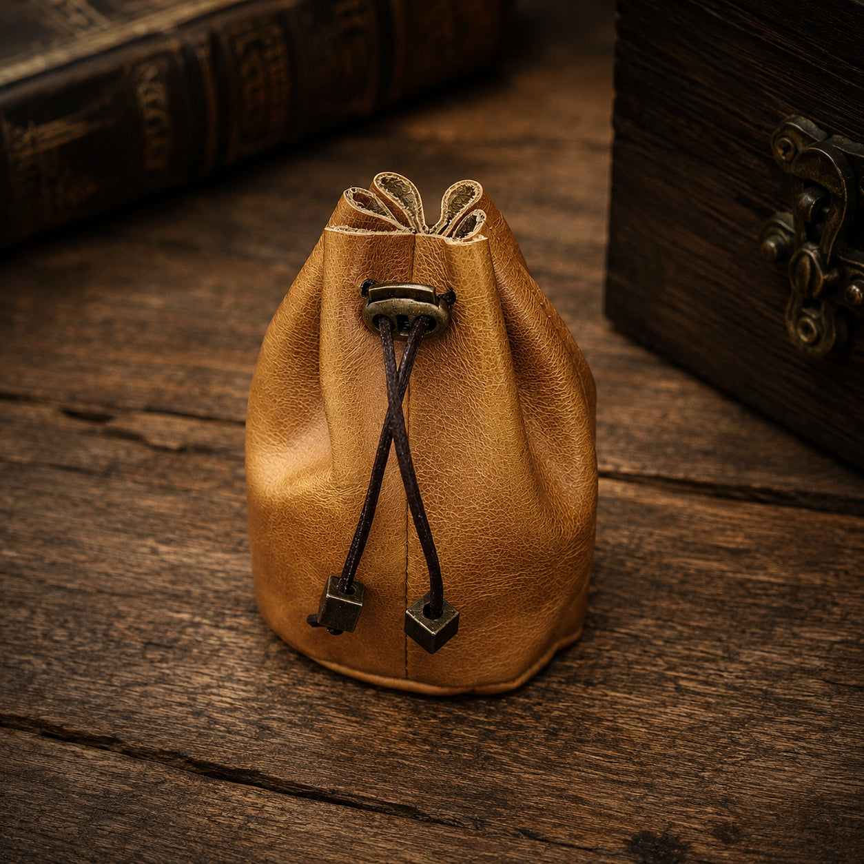 Leather Dice Bag Yellow Suitable For 5-6 Sets Of Dice