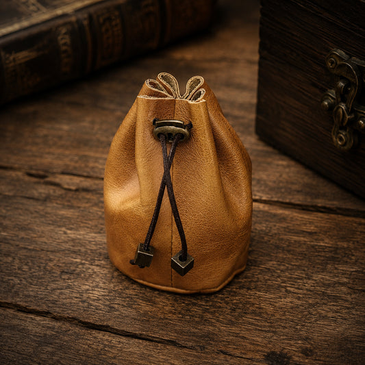 Leather Dice Bag Yellow Suitable For 5-6 Sets Of Dice