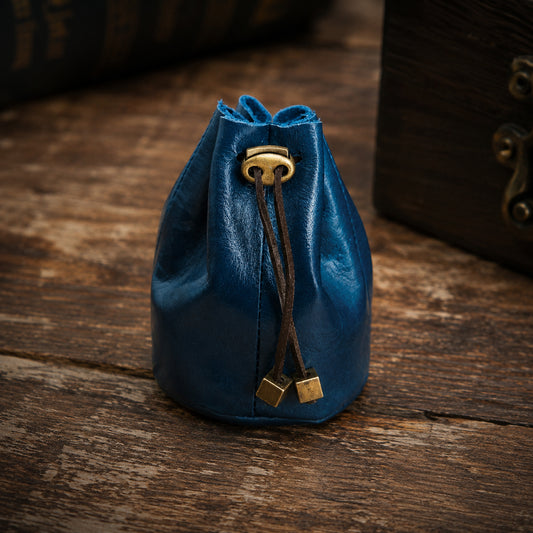 Leather Dice Bag Dark Blue Suitable For 5-6 Sets Of Dice