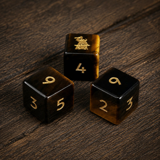 Dadi naturali D6 in pietra preziosa occhio di tigre per giochi di dadi Gioco da tavolo Gioco di ruolo