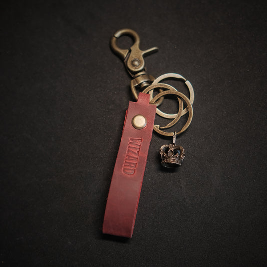 Personalized D&D Leather key rings_Red