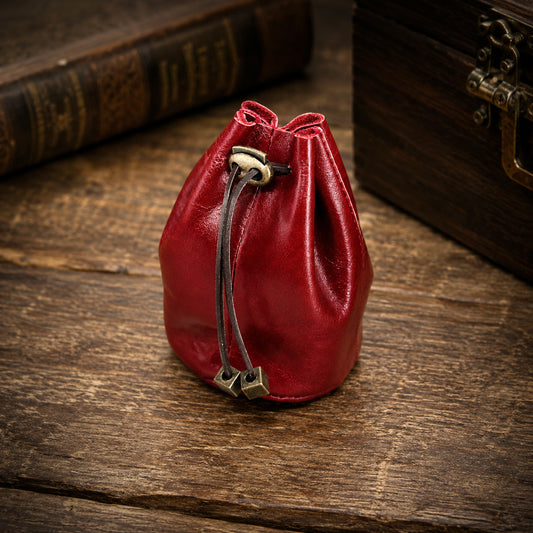 Leather Dice Bag Red Suitable For 5-6 Sets Of Dice