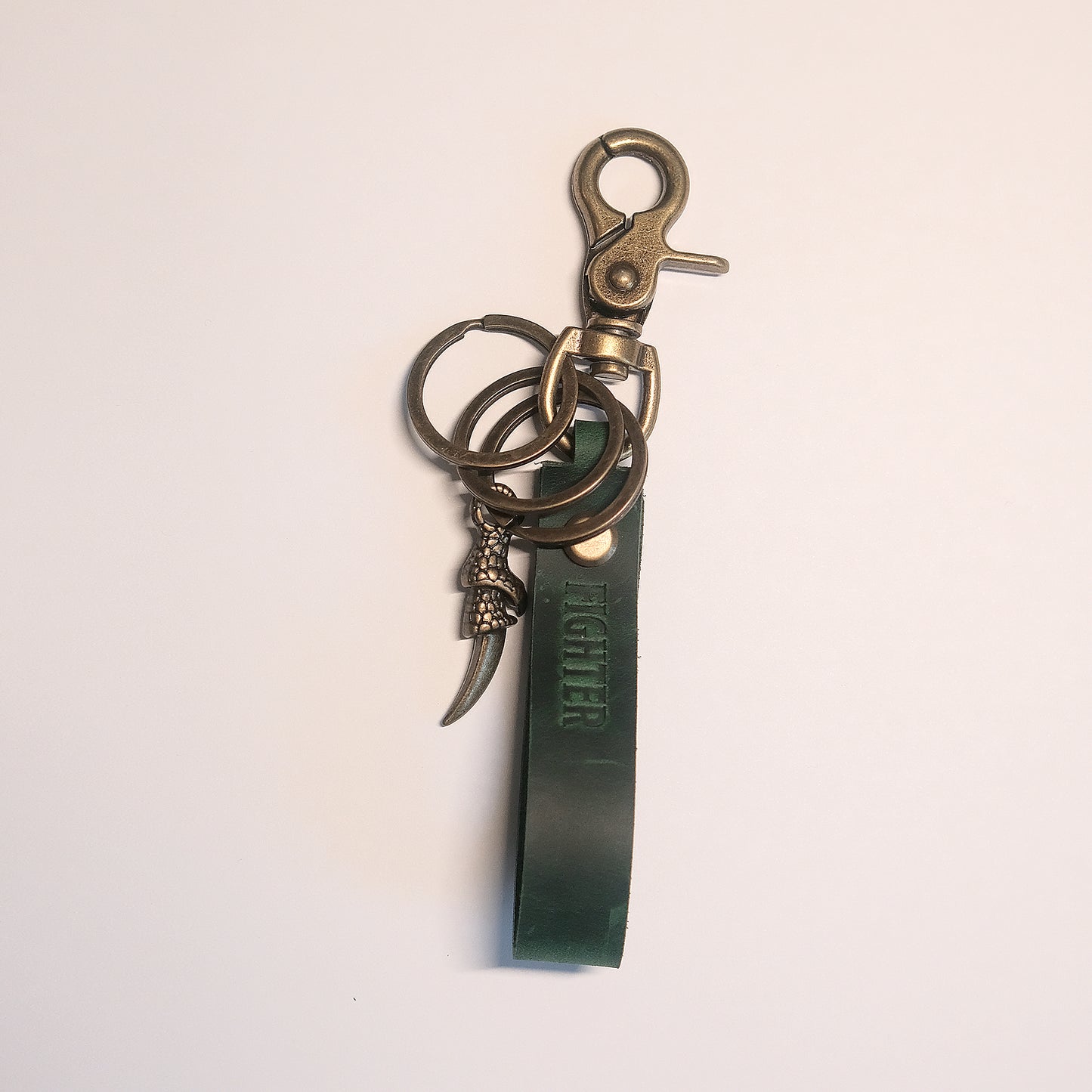 Personalized D&D Leather key rings_Green