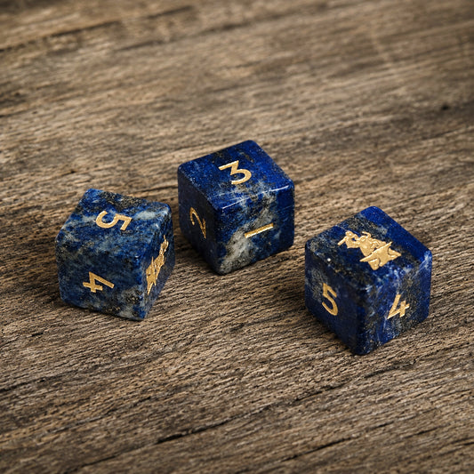 Dadi naturali della pietra preziosa di lapislazzuli D6 per giochi di dadi Gioco da tavolo Gioco di ruolo