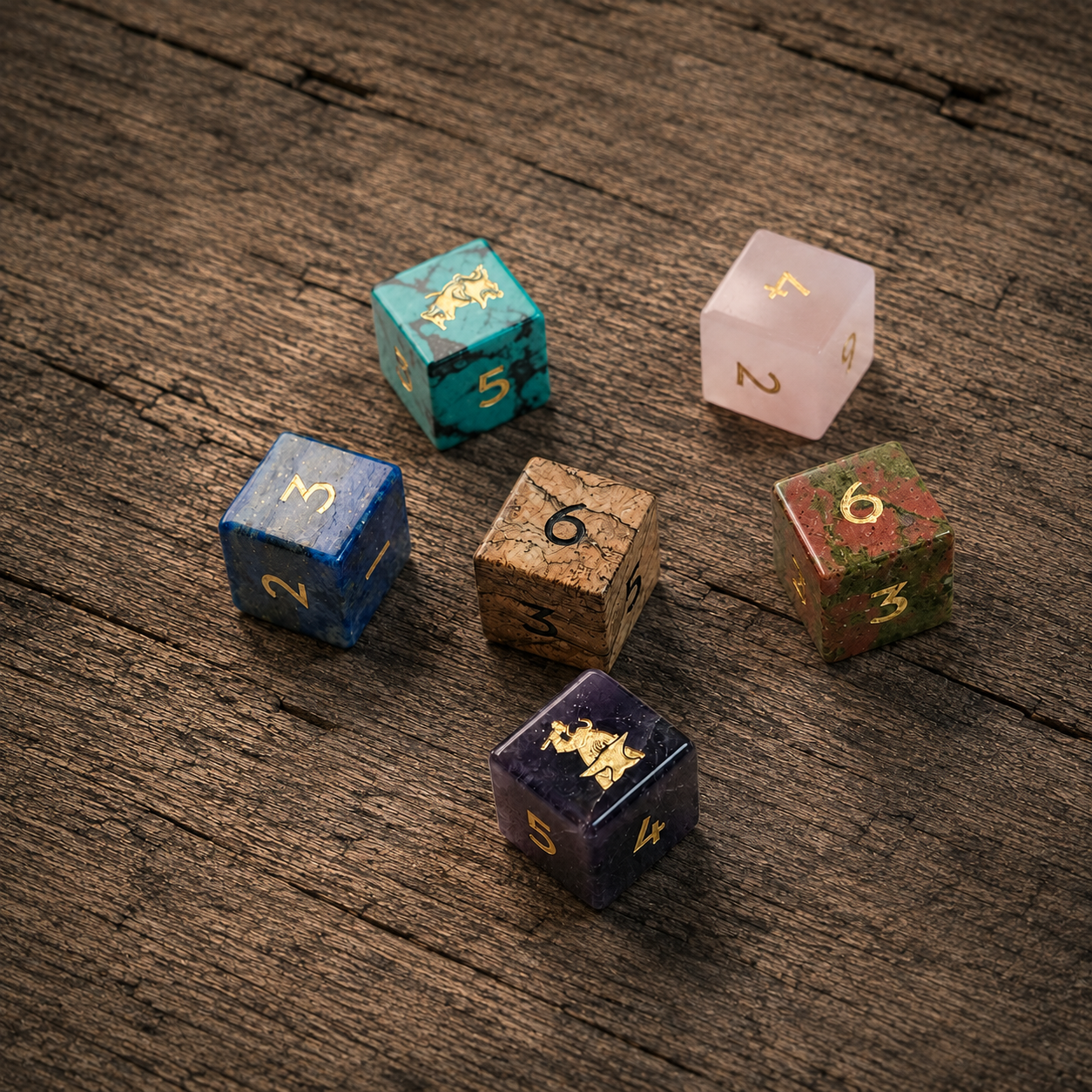 Blind Gemstone D6 Dice Set of 6