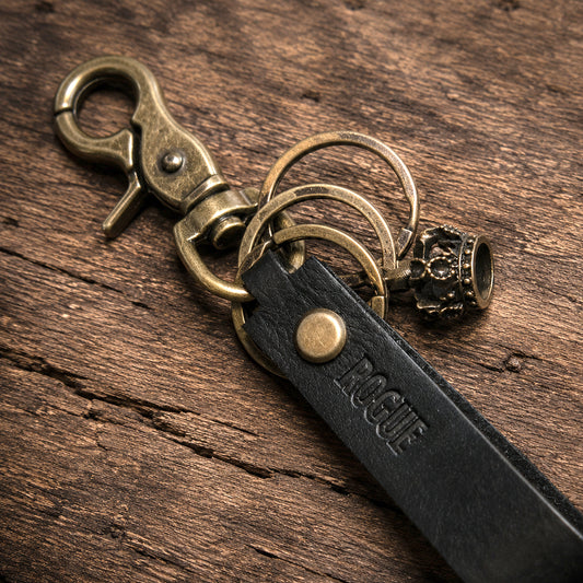 Personalized D&D Leather key rings_Black