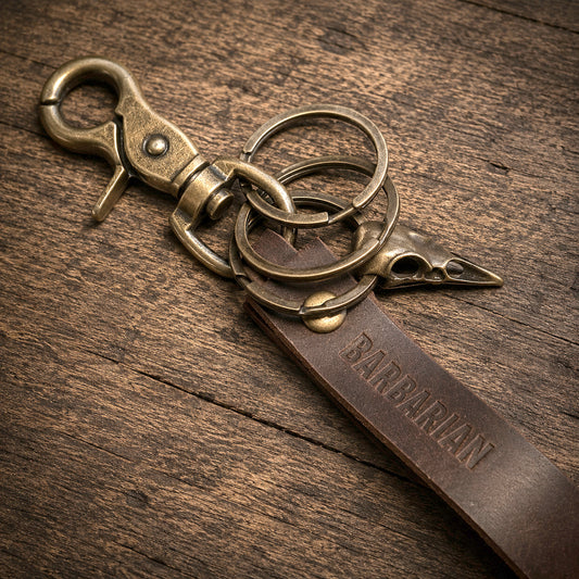 Personalized D&D Leather key rings_Brown