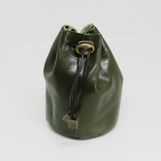 Leather Dice Bag Dark Green Suitable For 5-6 Sets Of Dice. Copper accessories are optional. Game accessories for table-top game, board game and rpg. Gift for game lover