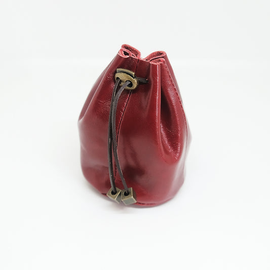 Leather Dice Bag Dark Red Suitable For 5-6 Sets Of Dice. Copper accessories are optional. Game accessories for table-top game, board game and rpg. Gift for game lover