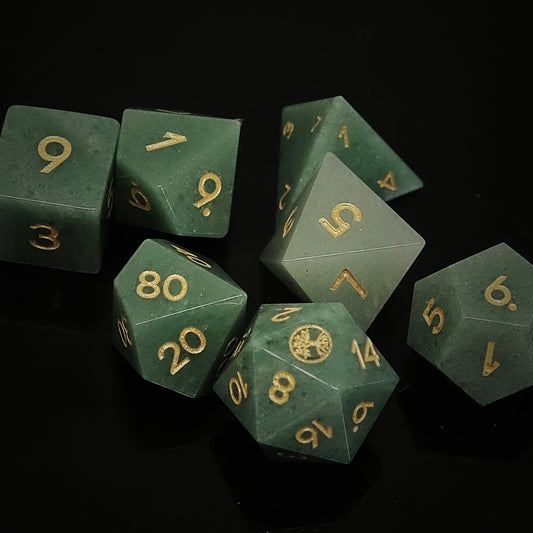 Element of Life Dice Set, Natural Aventurine Dice Set of 7, DND Role Playing Games and Card Games Gift for Gamer