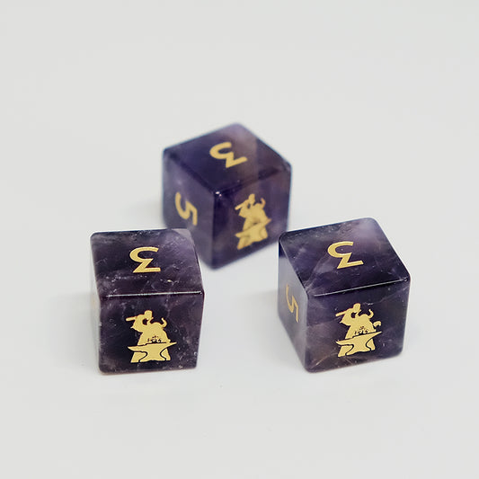 Natural Amethyst Gemstone D6 Dice for Dice Game Board Game RPG Game