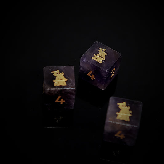 Natural Amethyst Gemstone D6 Dice for Dice Game Board Game RPG Game