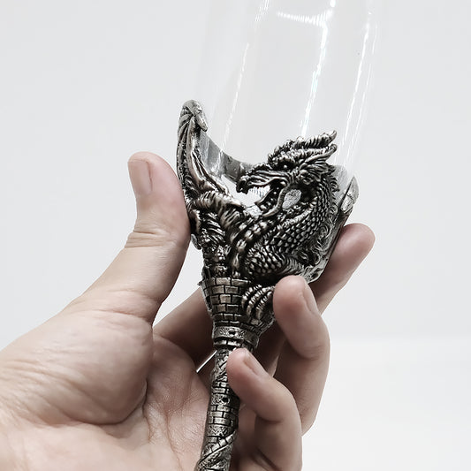 3D Metal Dragon Wine Glass Fantasy Style 03