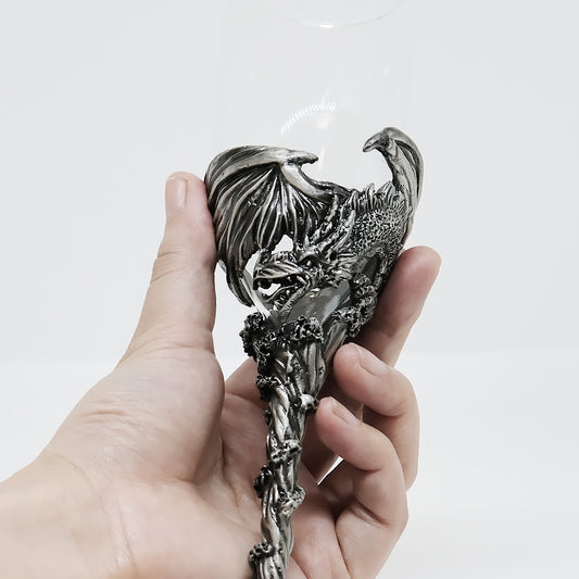 3D Metal Dragon Wine Glass Fantasy Style 01