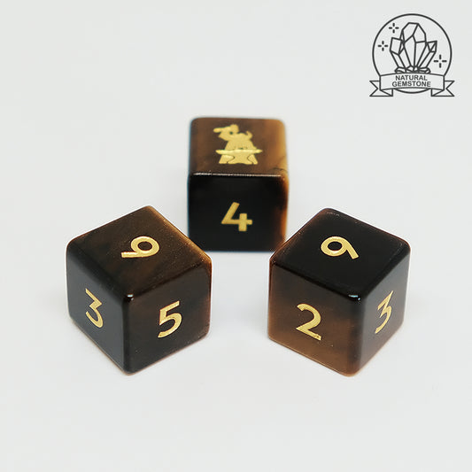 Natural Tiger's Eye Gemstone D6 Dice for Dice Game Board Game RPG Game
