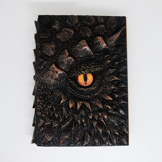 3D Dragon Eye Blank A5 Notebook | Dragon of Earth Element, Brown Dragon Notebook, Sketchbook, Diary. Game accessories for table-top game, board game and rpg games