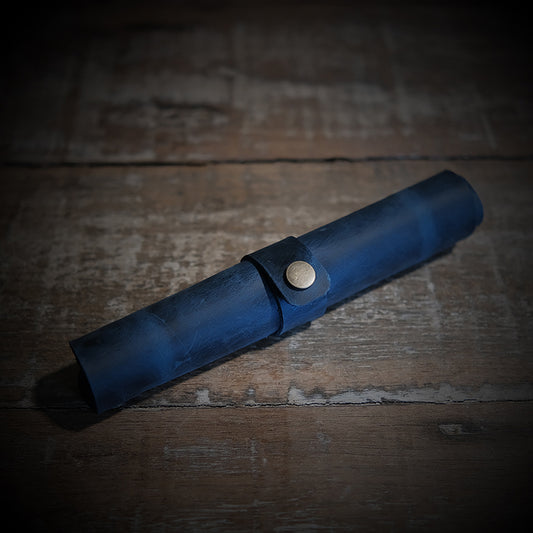 Handmade Leather Dice Tray, Dice Rolling Tray, Dark Blue Leather Dice Rolling Mat, Dice for RPG Games, Rolling Tray for Dice Game