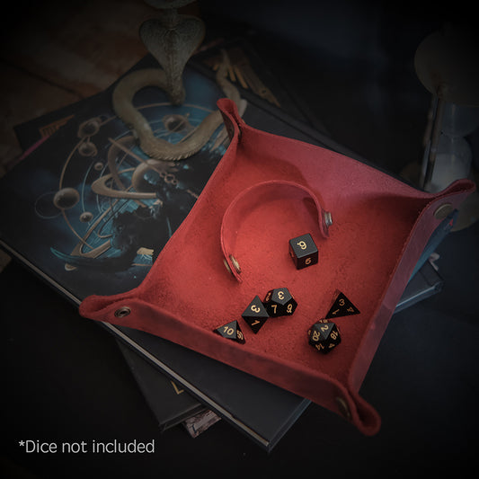 Handmade Leather Dice Tray, Dice Rolling Tray, Leather Dice Rolling Mat, Dice for RPG Games, Rolling Tray for Dice Game